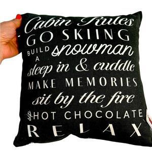 🔥NEW🔥 CABIN RULES PILLOW REVERSIBLE WITH CUTE RULES